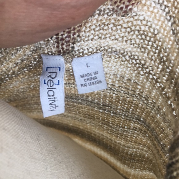 Relativity, size L, light long sweater, ombré gold/cream/gray coloring - Picture 4 of 7